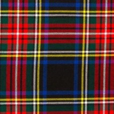 Stewart Black Modern 16oz Tartan Fabric By The Metre